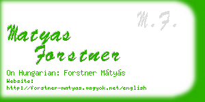 matyas forstner business card
