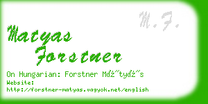 matyas forstner business card